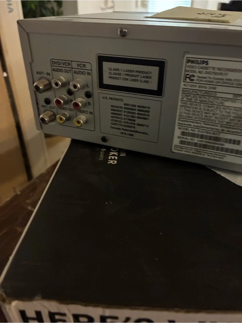 Philips Silver and Black DVD/VHS Combo Player